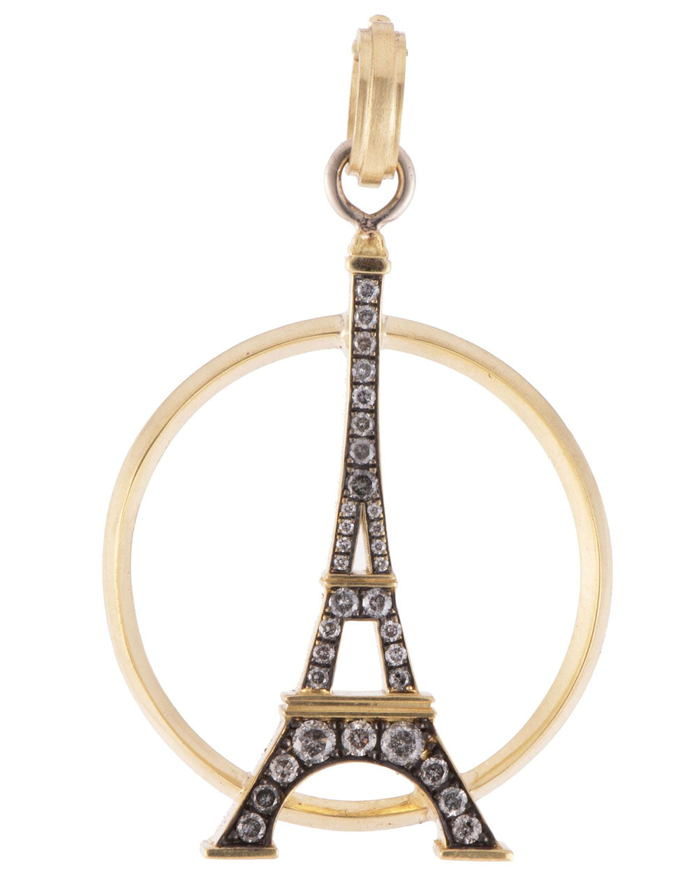Grey Diamond Eiffel Tower Pendant