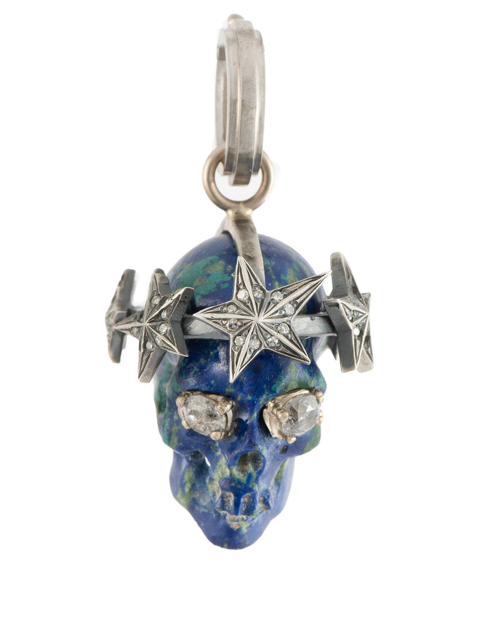 Grey Diamond and Lapis Super Star Skull Pendant