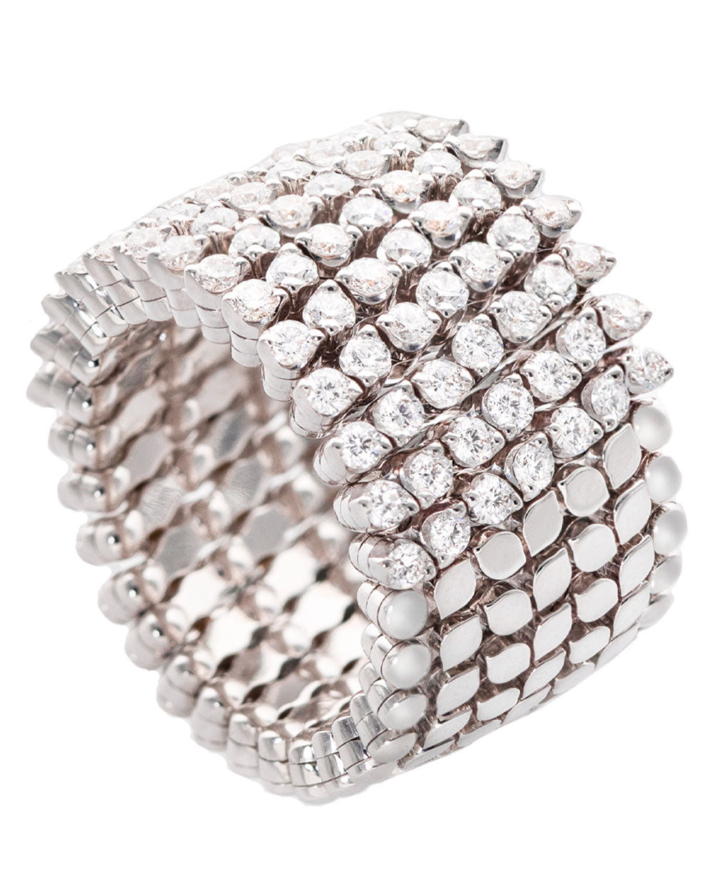Half Diamond Seven Row Ring Bracelet