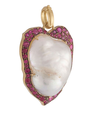 Natural Pearl and Ruby Pendant