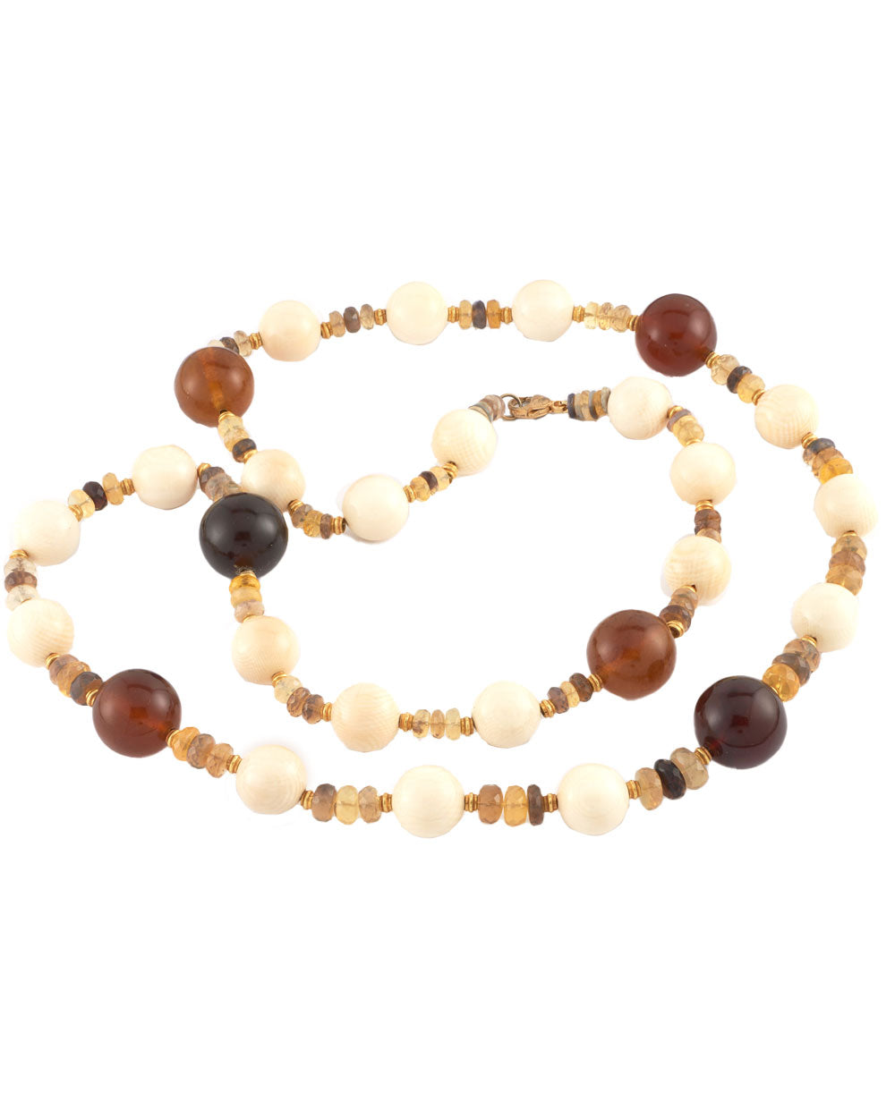 Opal and Amber Bead Necklace