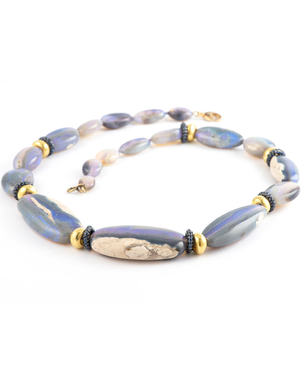 Opal and Sapphire Rondell Necklace