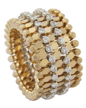 Scattered Diamond Seven Row Ring Bracelet