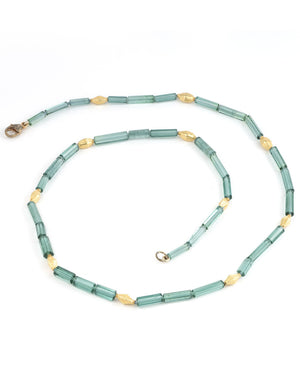 Tourmaline and Gold Bead Necklace
