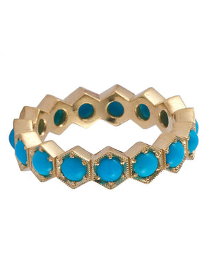 Turquoise Honeycomb Ring