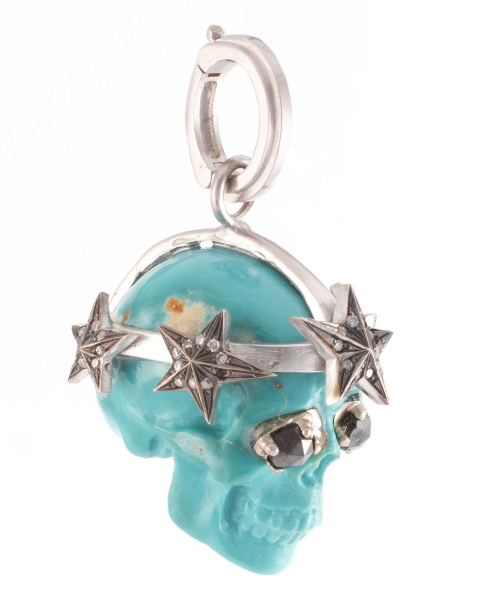 Turquoise Star Light Skull Pendant