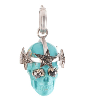 Turquoise Star Light Skull Pendant