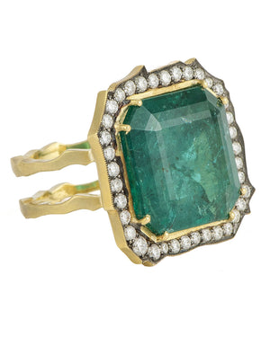 Zambian Emerald Double Shank Ring
