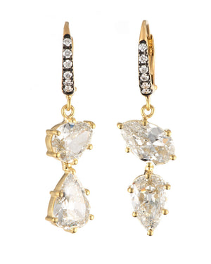 Diamond Pear Drop Earrings