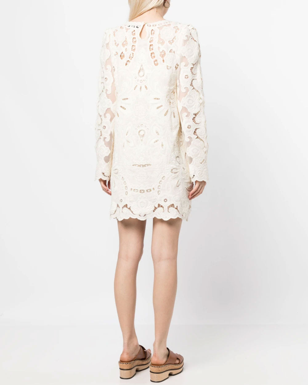 White Lysa Floral Lace Mini Dress