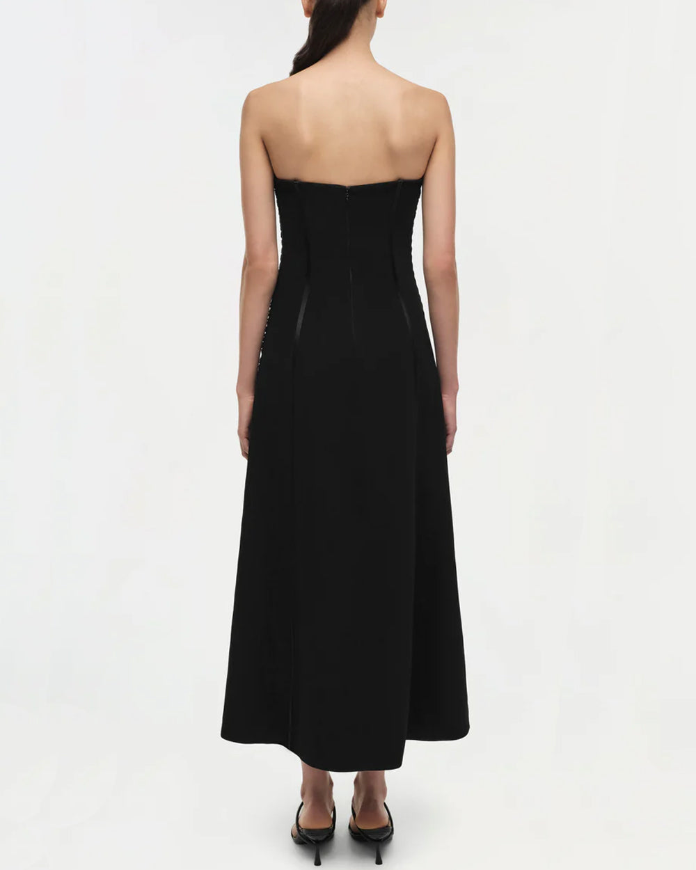 Black Dennison Bustier Midi Dress