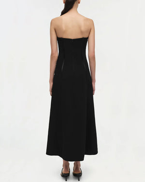 Black Dennison Bustier Midi Dress