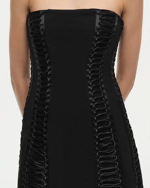 Black Dennison Bustier Midi Dress