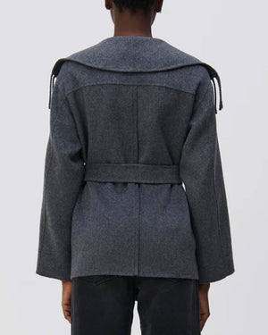 Grey Melange Rowen Fringe Jacket