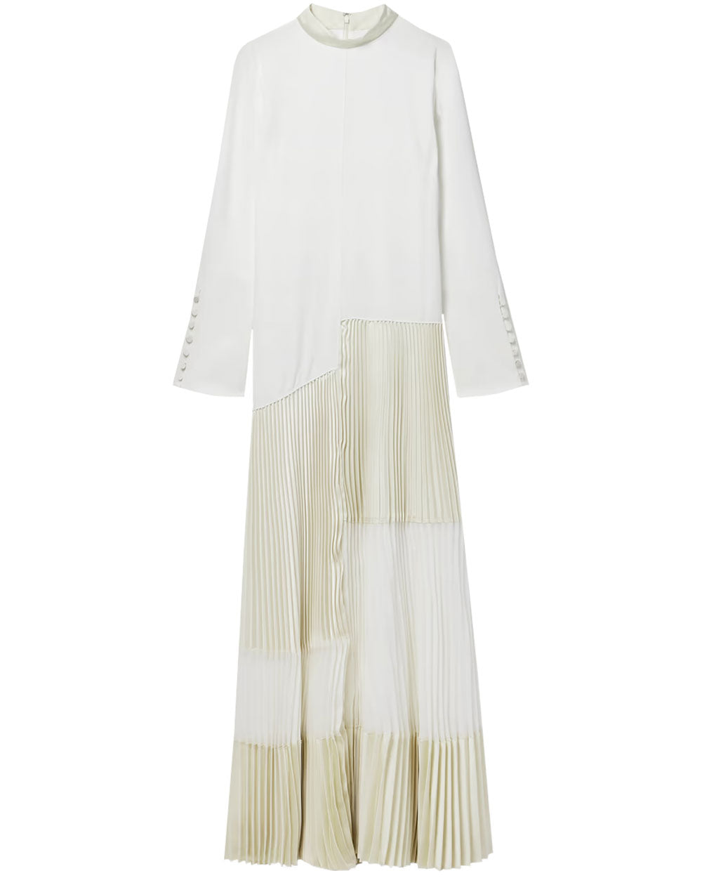 Ivory Long Sleeve Pleated Niamh Gown