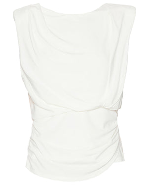 Ivory Sleeveless Daton Drape Top