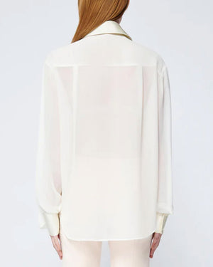 Ivory Vinka Long Sleeve Pleated Shirt