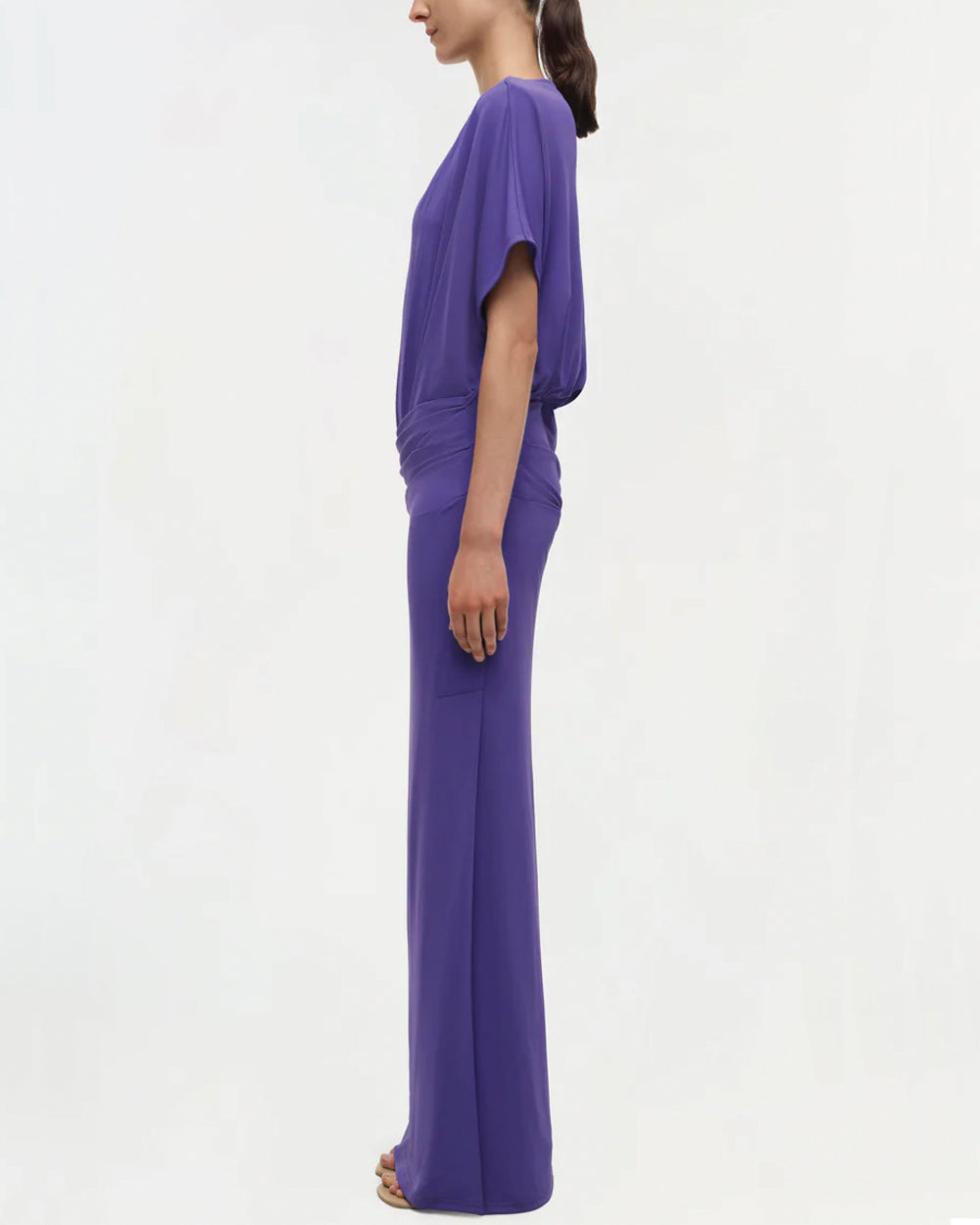 Ultra Violet Asymmetric Hollins Cape Gown