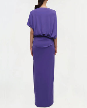 Ultra Violet Asymmetric Hollins Cape Gown