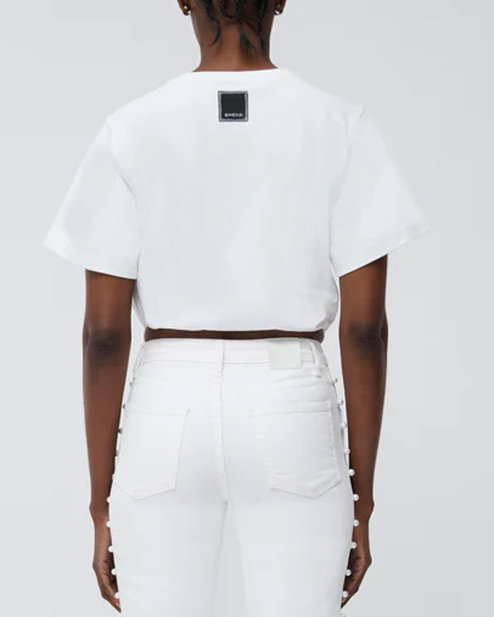 White Short Sleeve Cropped Jojo T Shirt
