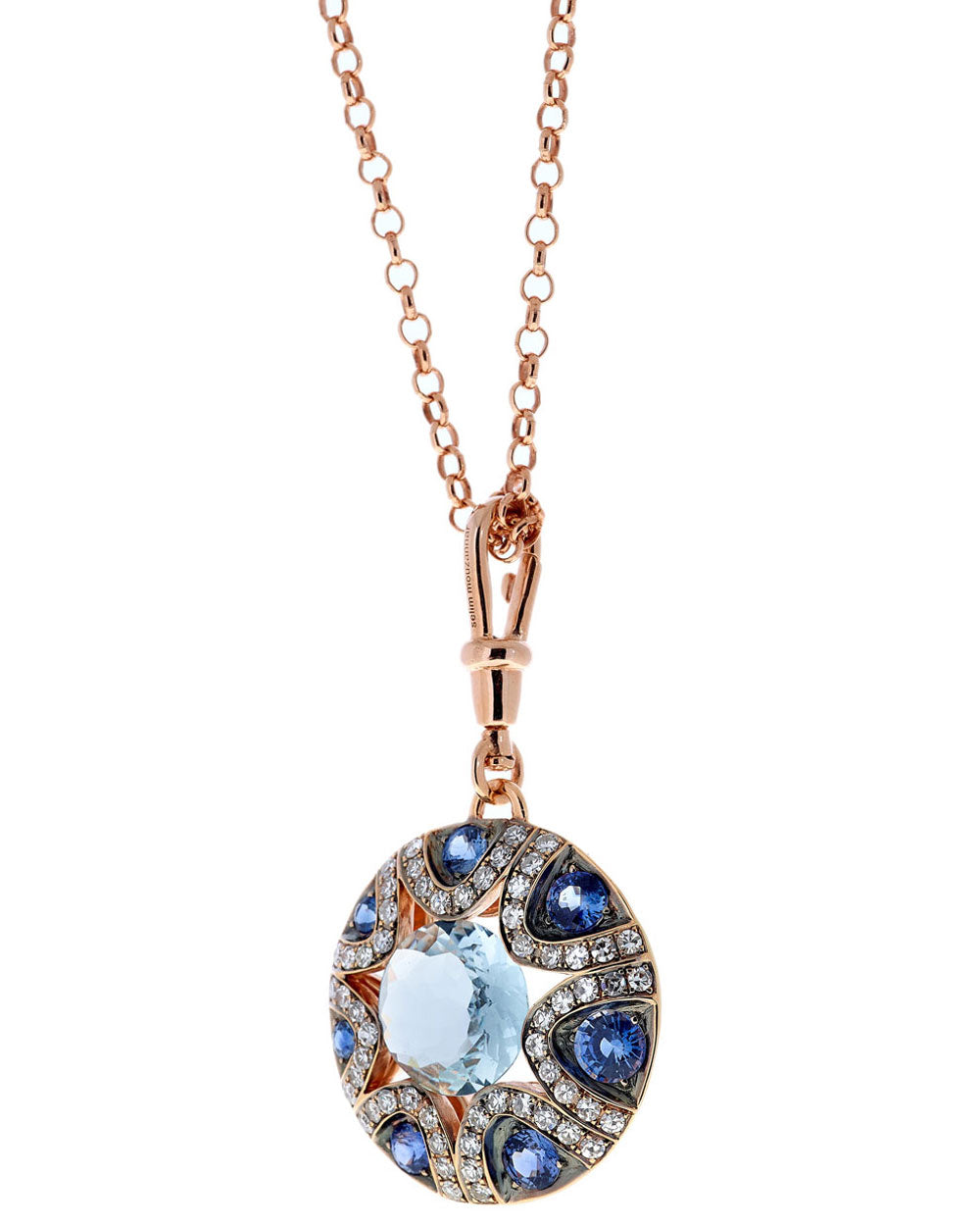 Aquamarine and Diamond Mille Une Nuits Pendant Necklace