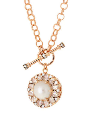Pearl and Diamond Beirut Roseace Necklace