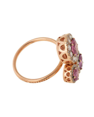 Pink Sapphire and Diamond Beirut Rosace Ring
