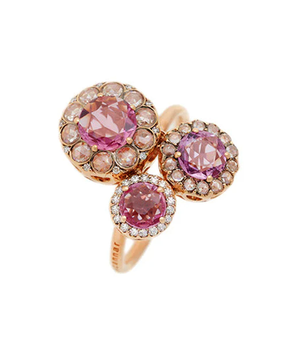 Pink Sapphire and Diamond Beirut Rosace Ring