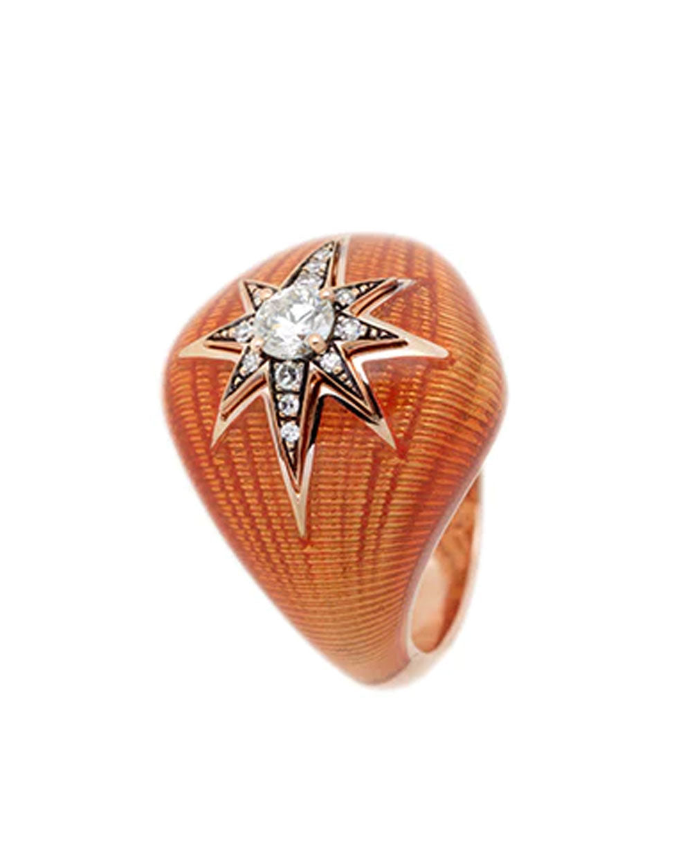 Aida Orange and Diamond Pinky Ring