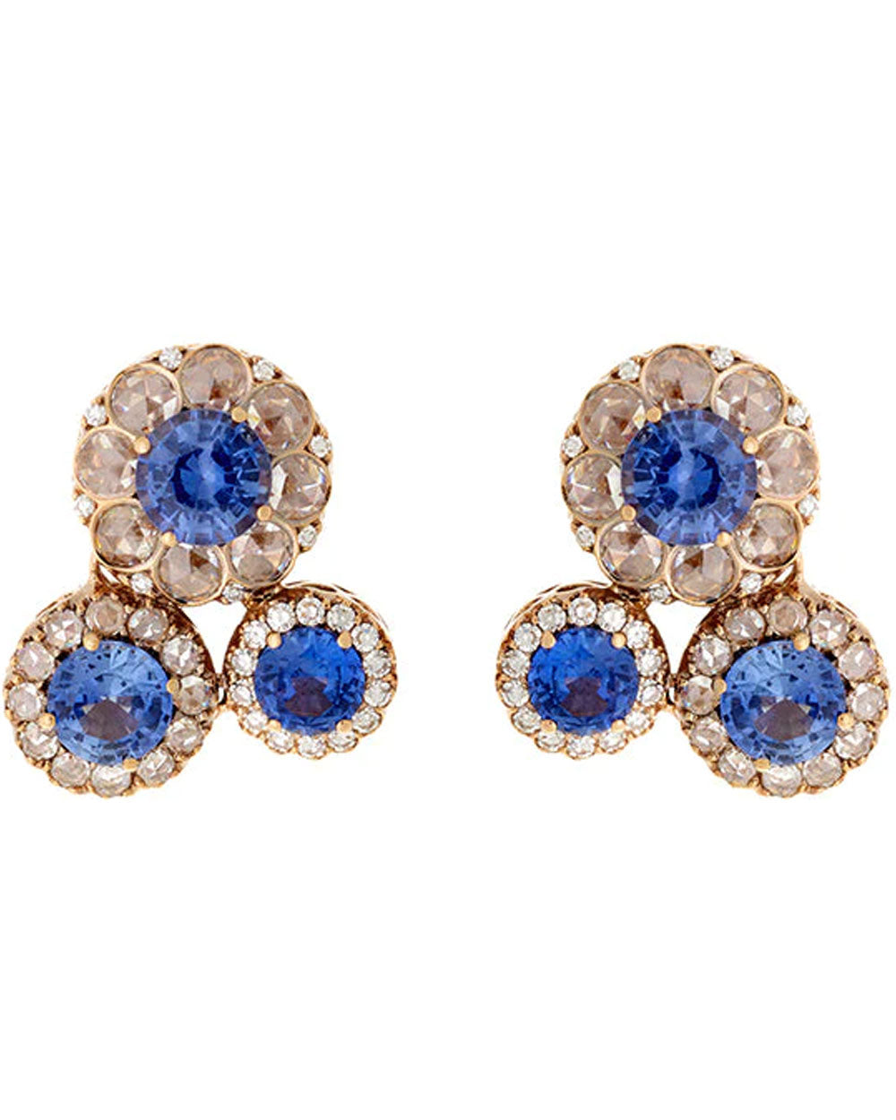Beirut Rosace Blue Sapphire Earrings