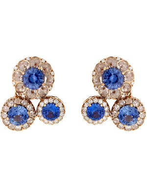 Beirut Rosace Blue Sapphire Earrings