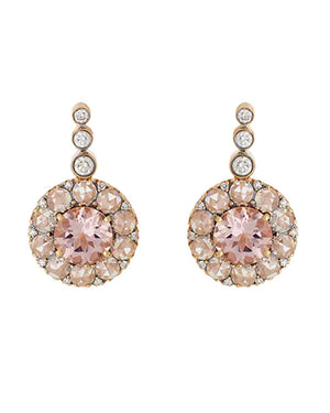 Beirut Rosace Morganite and Diamond Earrings