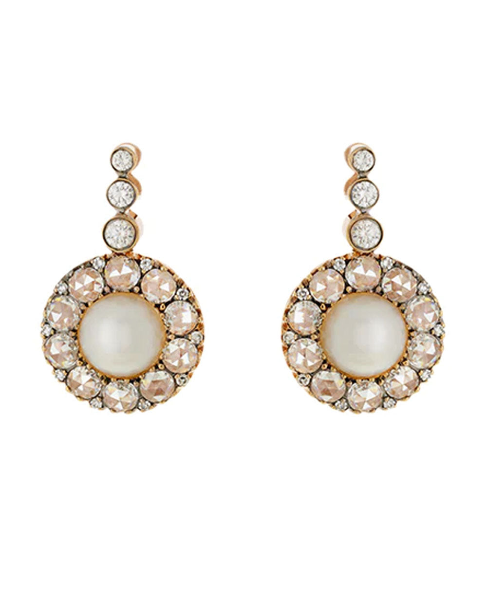 Beirut Rosace Pearl and Diamond Earrings