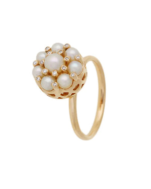 Pearl and Diamond Beirut Rosace Ring