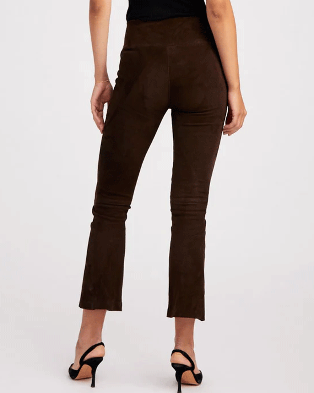 Suede Ankle Flare Legging in Americano