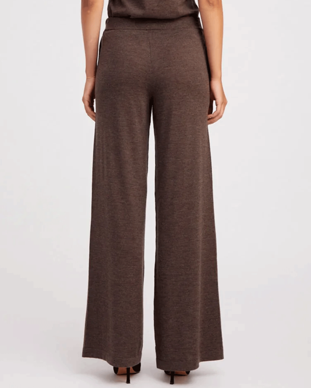 Wide Leg Pant in Heather Brown