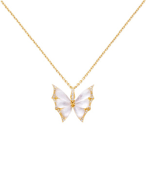 Crystal Haze Butterfly Pendant Necklace