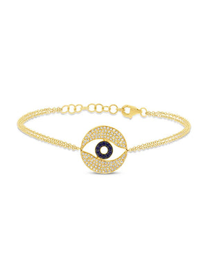 Blue Sapphire Diamond Evil Eye Bracelet