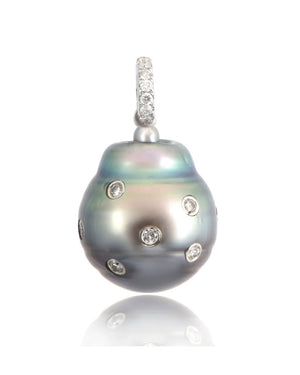 Samira 13 Diamond Tahitian Pearl Pendant