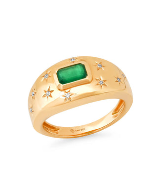 Emerald Gypsy Dome Ring