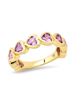 Purple Amethyst Heart Ring