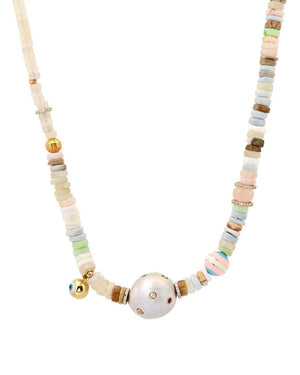 Samira 13 Rainbow Bead Pearl Necklace