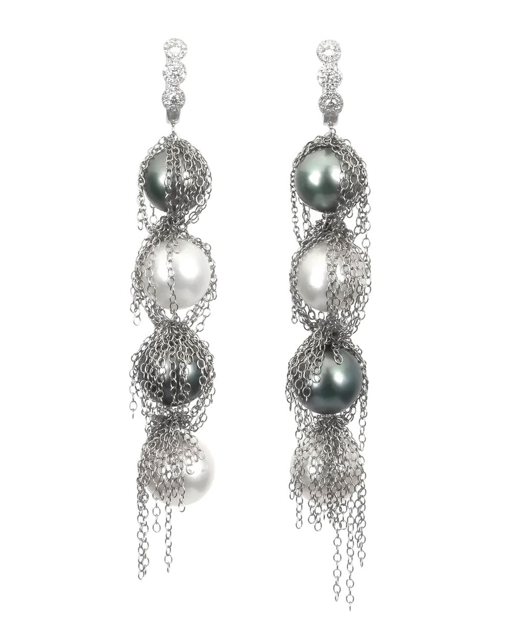 Samira 13 Tahitian Tassel Pearl Earrings