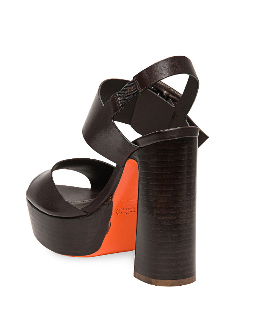 Bruxel 105mm Leather Platform Sandal in Chocolate Brown