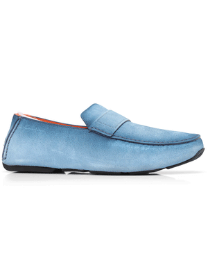 Kiton penny slot suede loafers - Blue