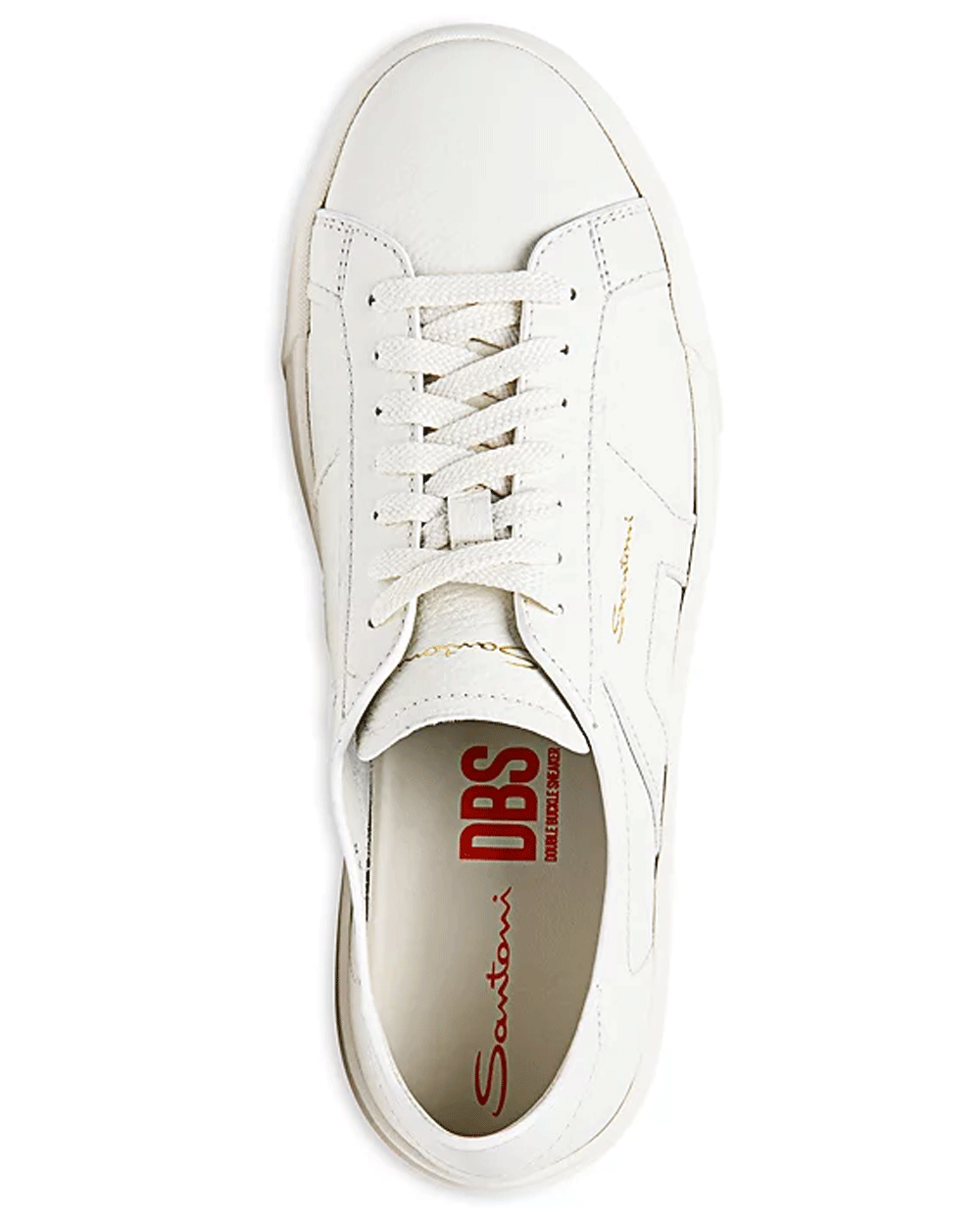 DBS Tumbled Leather Sneaker in White