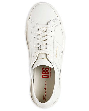 DBS Tumbled Leather Sneaker in White