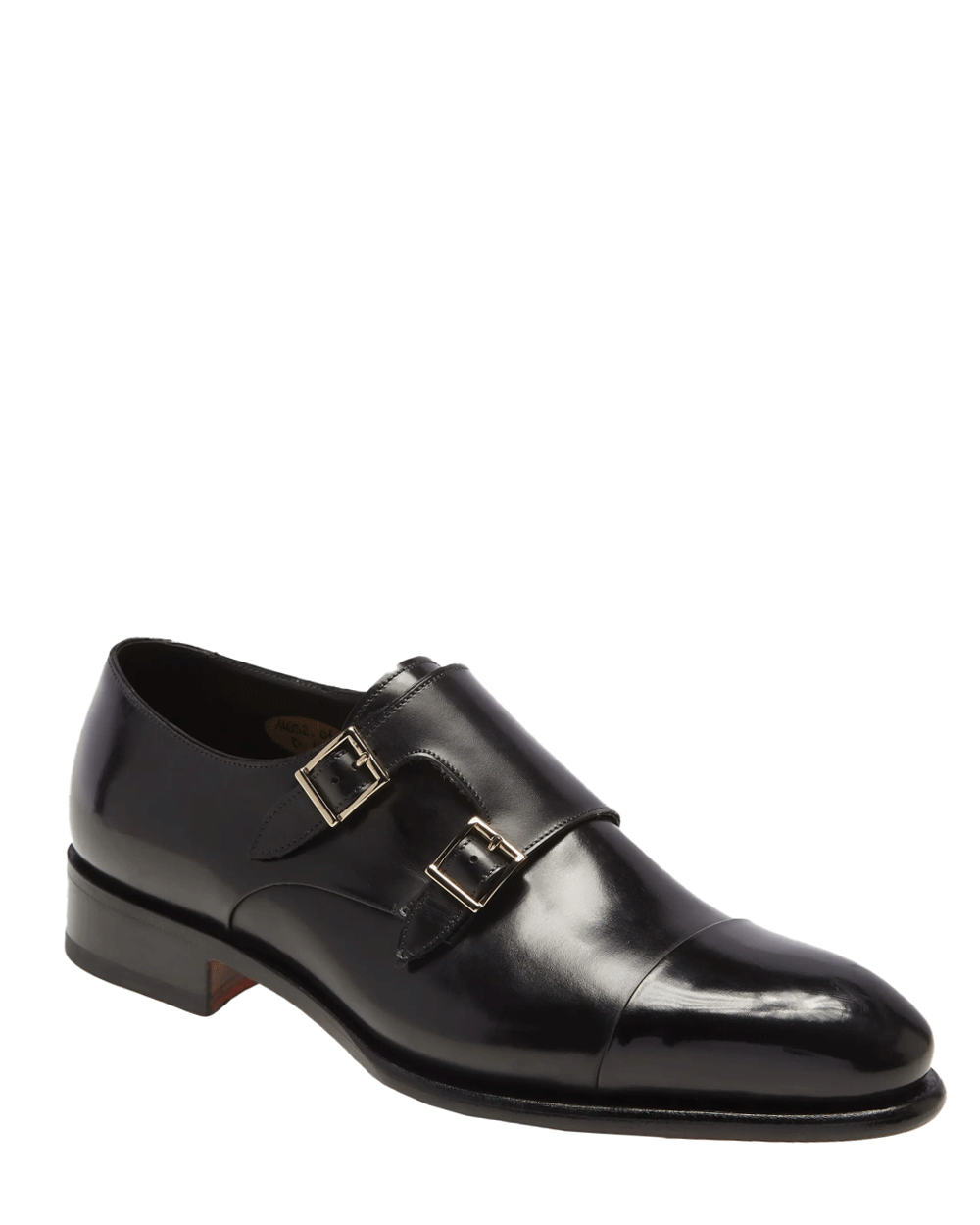 Double Leather Monkstrap in Black