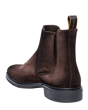 Easy Suede Chelsea Boot in Dark Brown