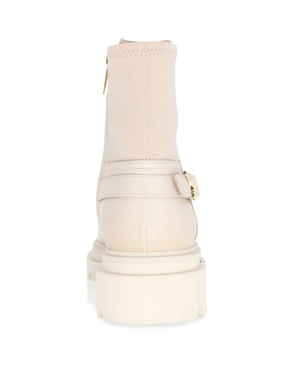 Erin Leather Neoprene Zip Flap Boot in Off White